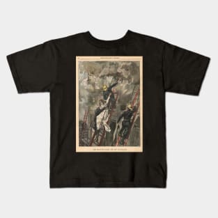 Firemen saving Miss Dudlay France 1900 Kids T-Shirt